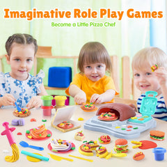 PLAY pizza maker set with tools supports creative role play.