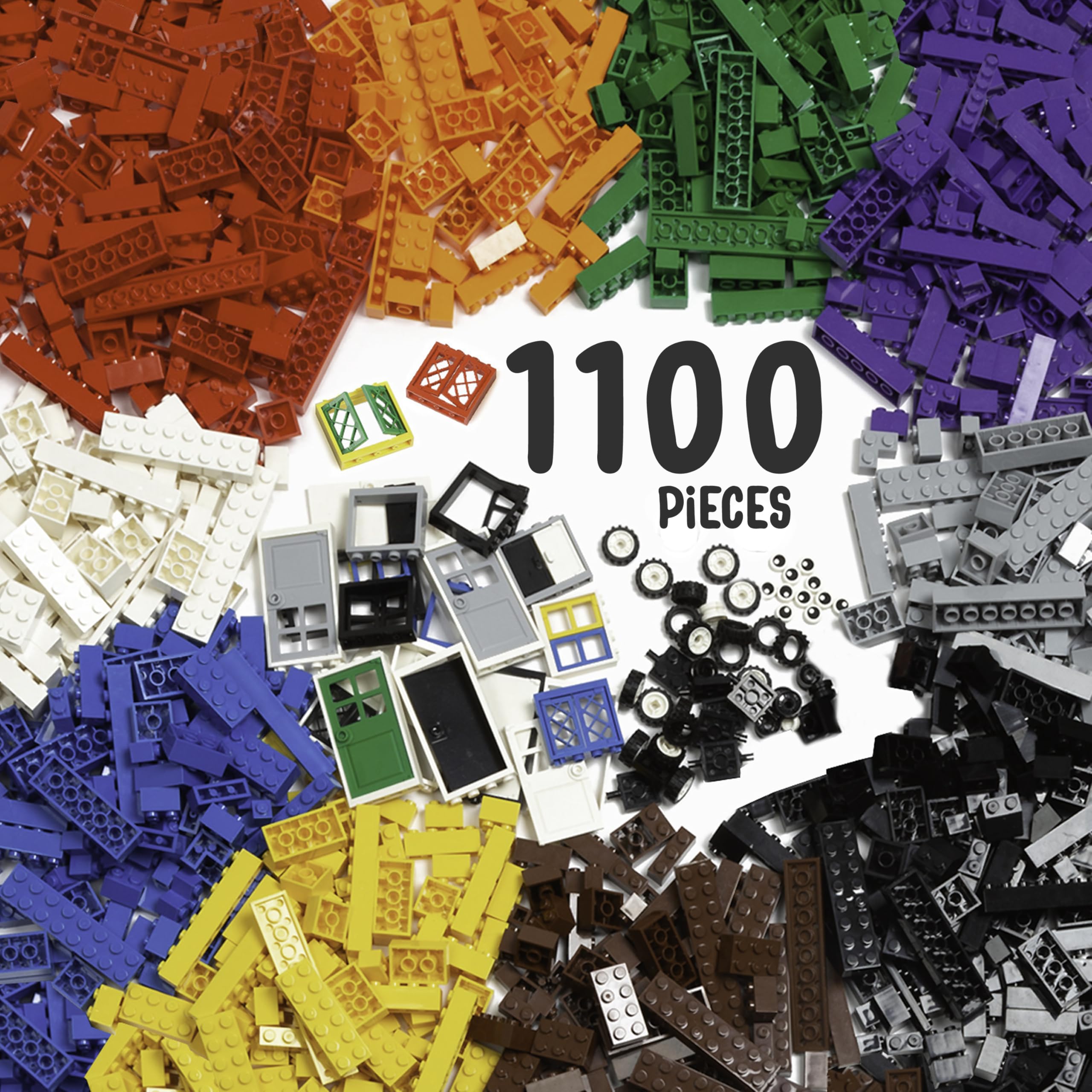 Play Platoon 1100-piece bricks set in vibrant colors for imaginative building play