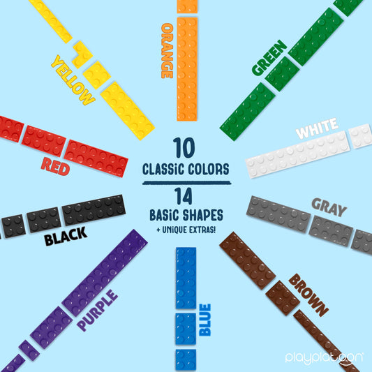 Play Platoon classic color bricks provide versatile options for creative builds
