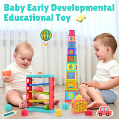 PLAY Pound a Ball Toy hammer focus invites precise pounding for fine motor skills.