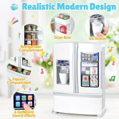 PLAY refrigerator freezer drawer adds realistic storage for tiny toys and snacks.
