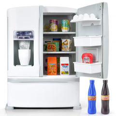 PLAY refrigerator toy with ice dispenser; realistic ice making for imaginative play.