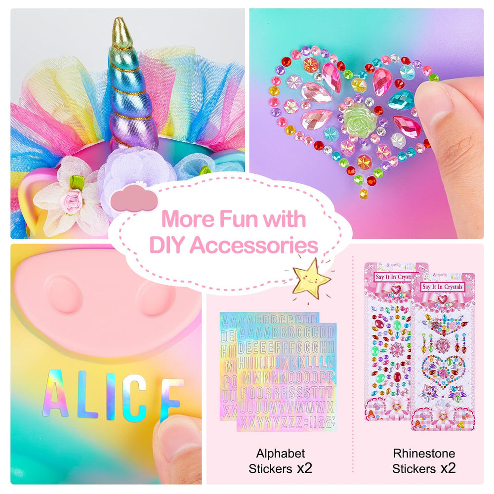 Play Tailor piggy bank with DIY accessories for personalized decoration.