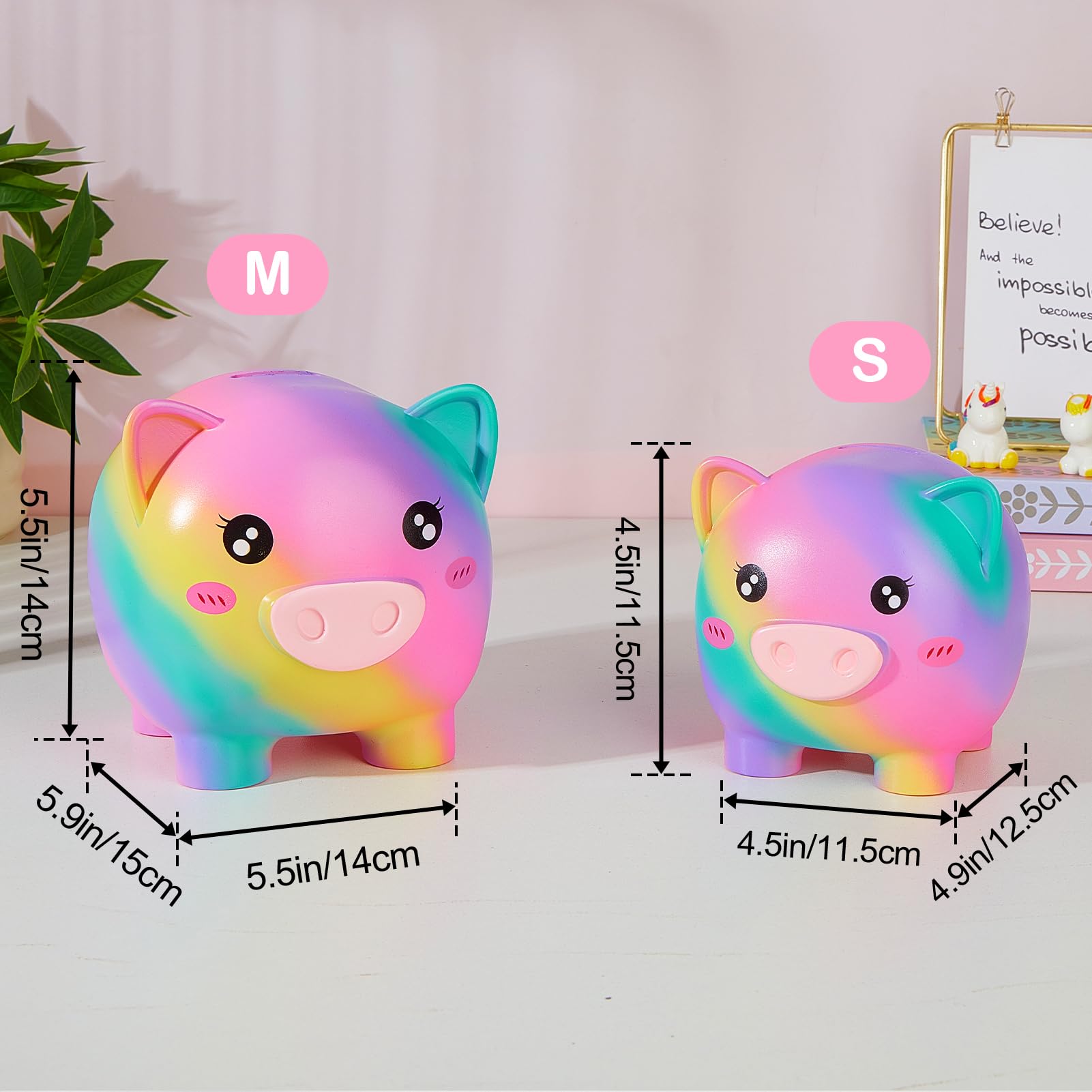 Play Tailor piggy bank durable plastic for active kids.