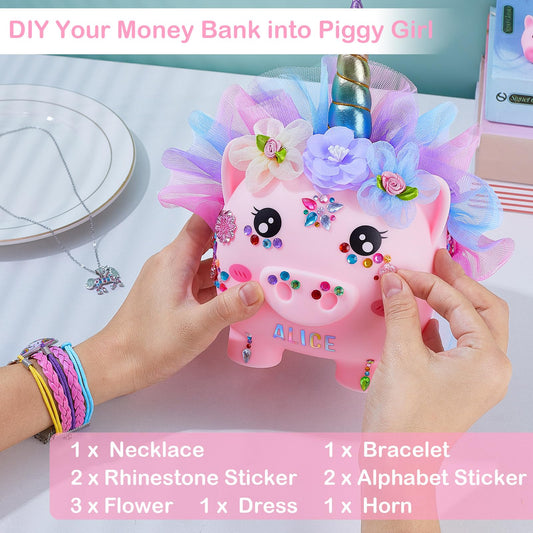 Play Tailor Unicorn Piggy Bank DIY accessories close-up inspiring creative decorating and personal expression