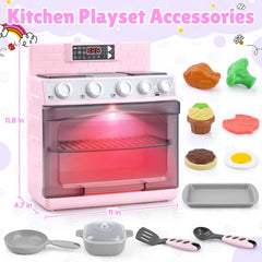 PLAY Toy Oven showing 11 accessories to spark varied pretend meals.