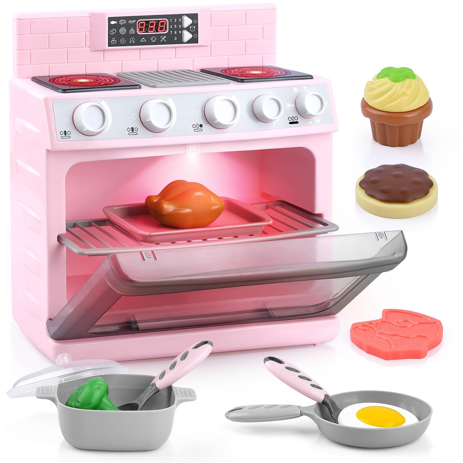 PLAY Toy Oven close-up of control buttons for imaginative cooking play.