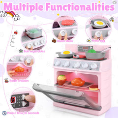 PLAY Toy Oven with lights and pan for immersive kitchen ambiance.