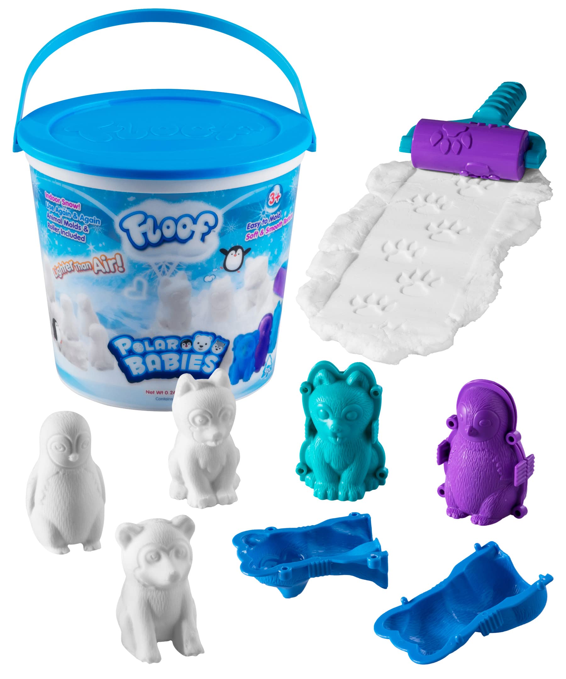 Play Visions Floof Polar Babies bucket for easy, mess-free imaginative snow play.