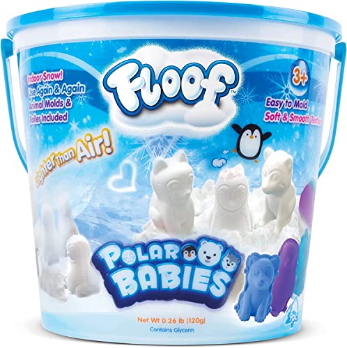 Play Visions Indoor Snow Floof 120g with molds invites creative snow scenes.