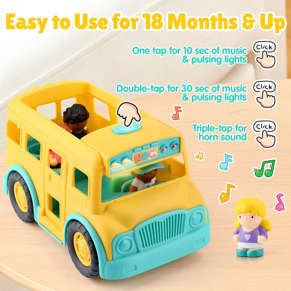 PLAY Yellow School Bus kid figure 2 supports storytime and bus-stop adventures.