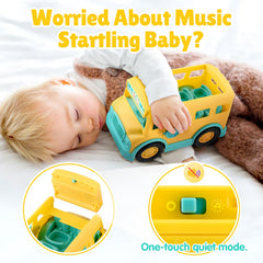 PLAY Yellow School Bus kid figure 3 encourages sharing and cooperative play.