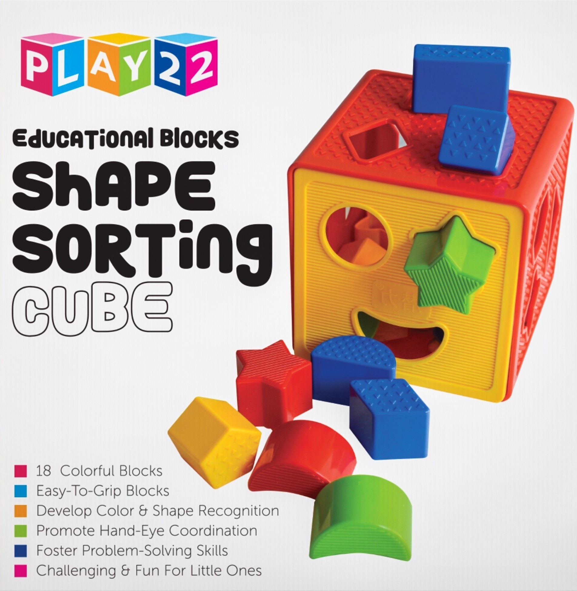 Play22 block set stores neatly in the sorter cube for easy cleanup.