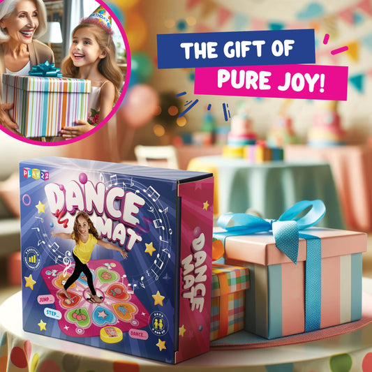 Play22 dance mat with built-in music for ready-to-play fun.