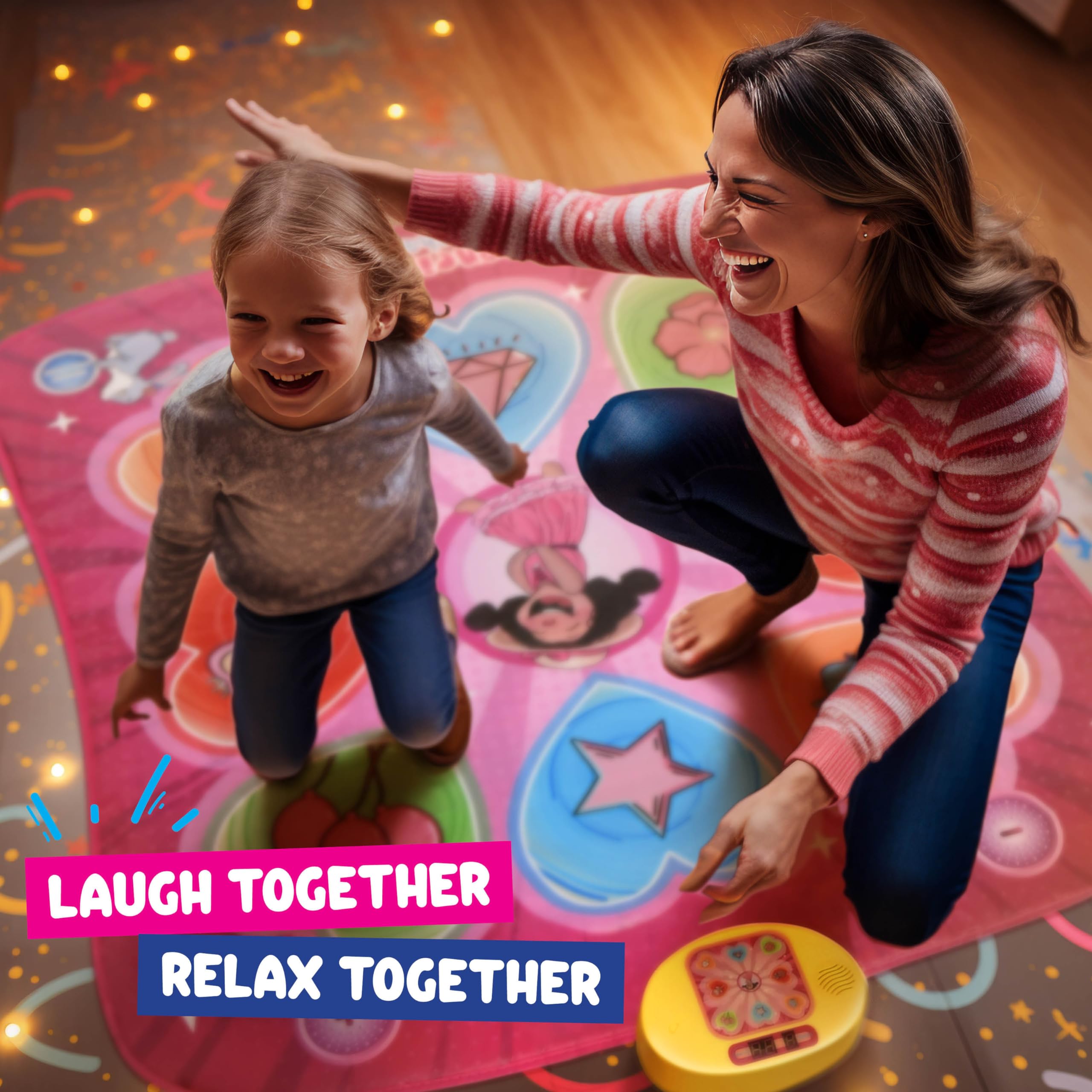 Play22 dance mat durable vinyl surface withstands daily dancing.