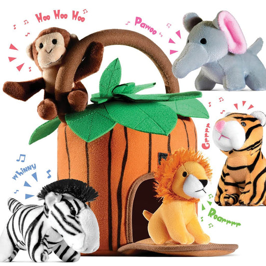 Play22 elephant plush with jungle carrier for imaginative play