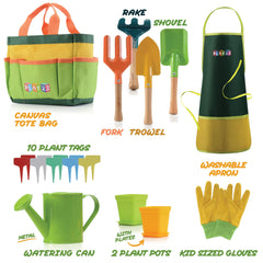 Play22 kids gardening tool set 12pcs watering-can encourages gentle watering and care.