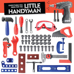 Play22 Kids Tool Set Bench 76 Pc electronic drill for pretend construction
