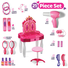 Play22 lighted mirror enhances interactive makeup playtime.