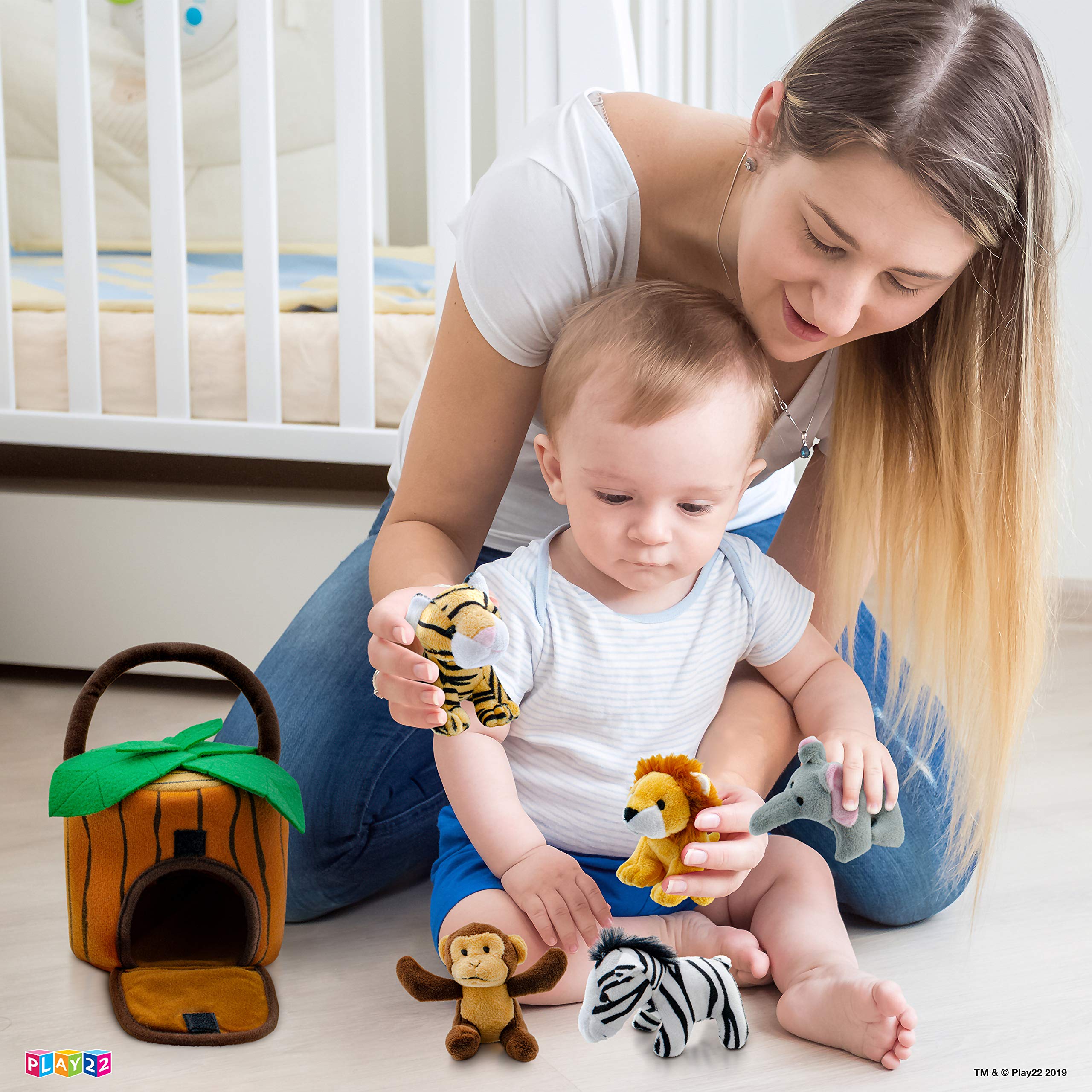Play22 lion plush with jungle carrier sparks pretend safari fun