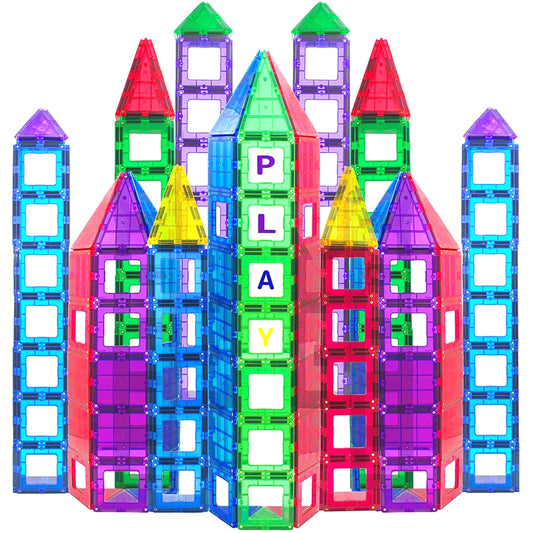 Play22 Magnetic Tiles big square enables sturdy, tall structures