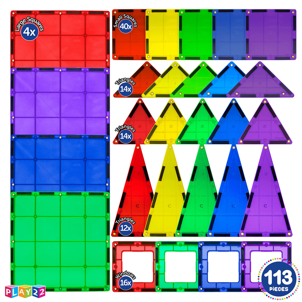 Play22 Magnetic Tiles equilateral triangle supports precise angles in builds