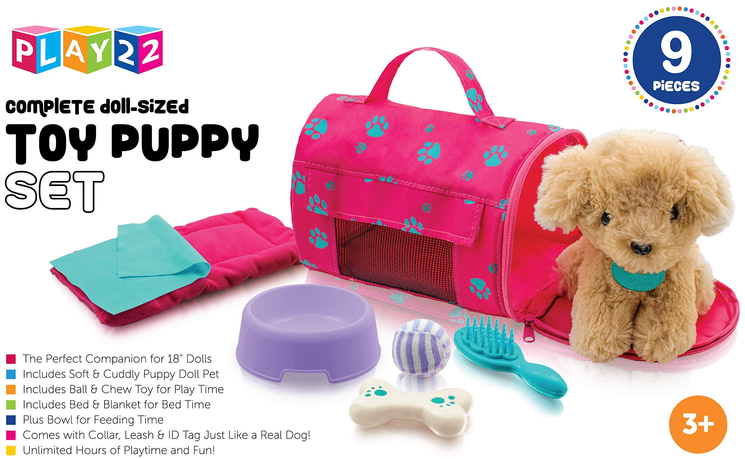 Play22 Plush Puppy Doll Set tennis ball for fetch and activity