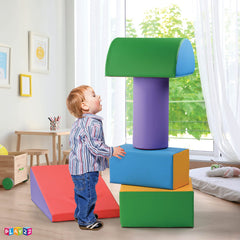 Play22 soft climbing block storage stack simplifies tidy, compact storage.