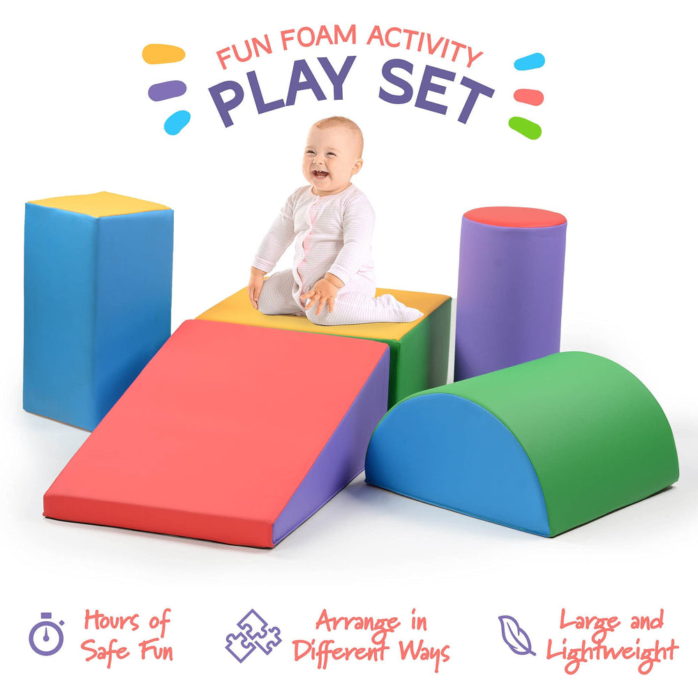 Play22 soft climbing ramp block supports climbing with non-slip footing.