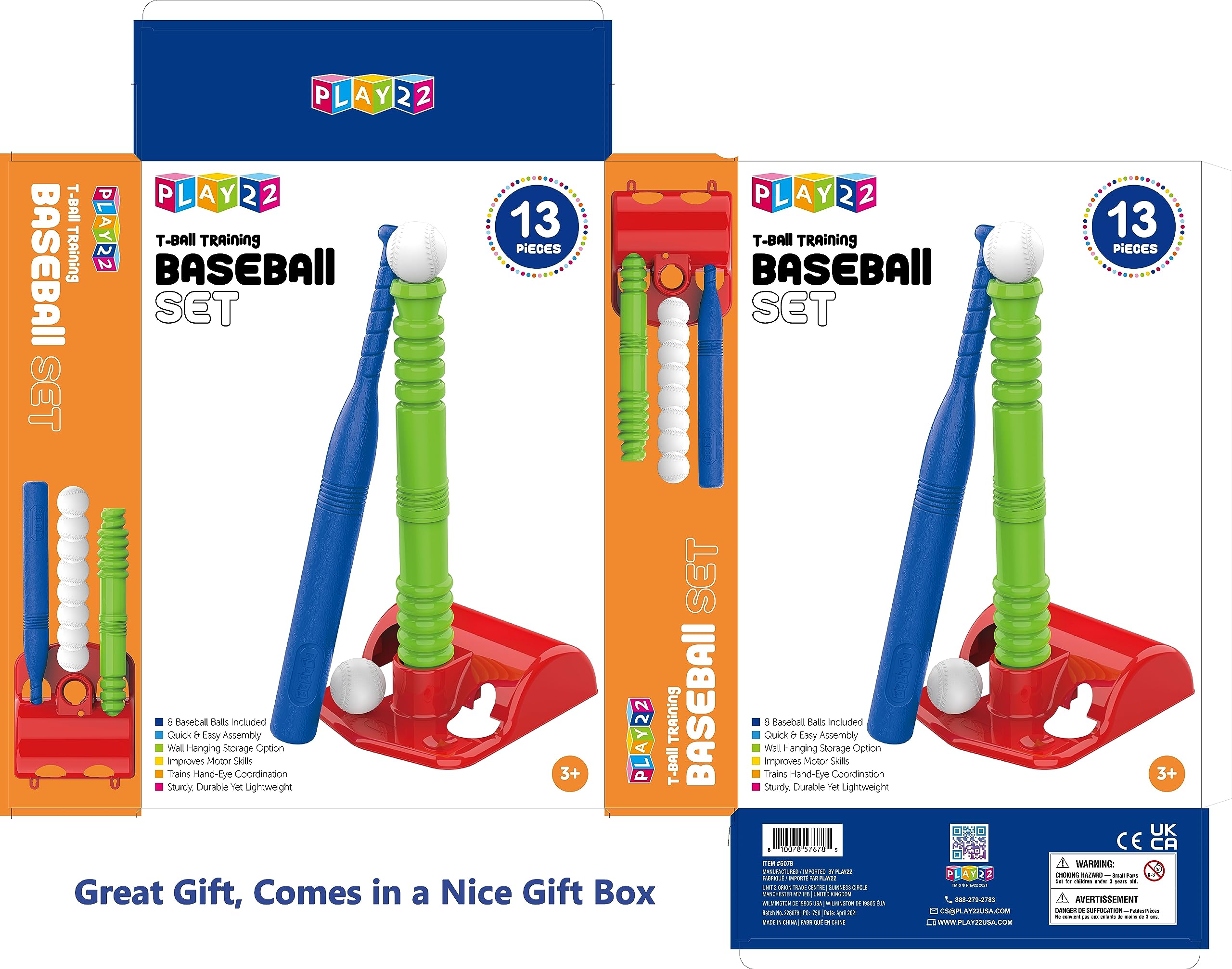 Play22 T Ball Set folds into a compact storage solution for small spaces.