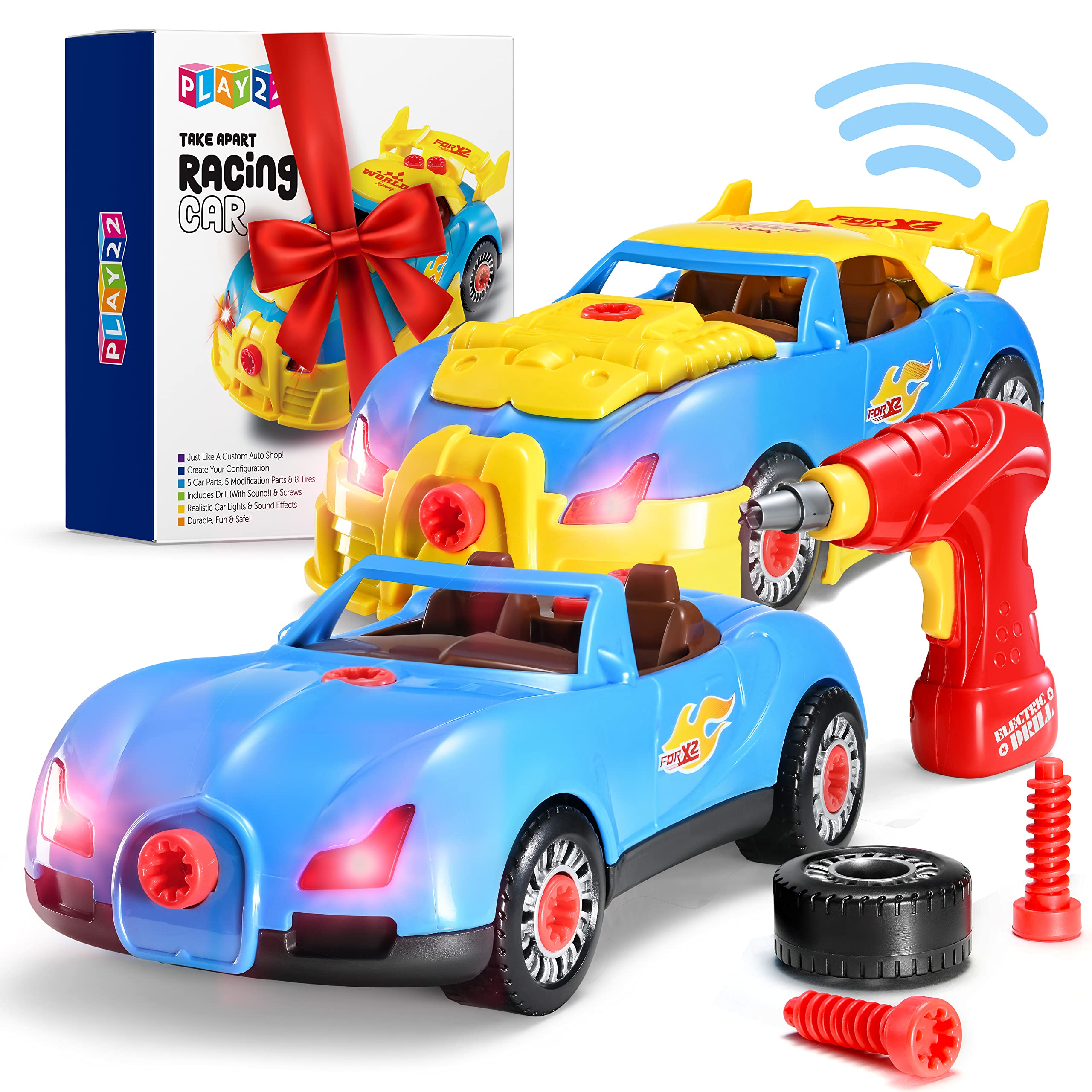 Play22 take apart racing car set for hands-on building fun