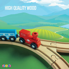 Play22 train set fits most wooden tables for easy setup.