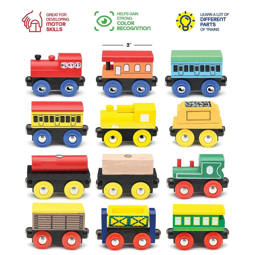 Play22 tanker load car demonstrates sturdy wood for safe play.