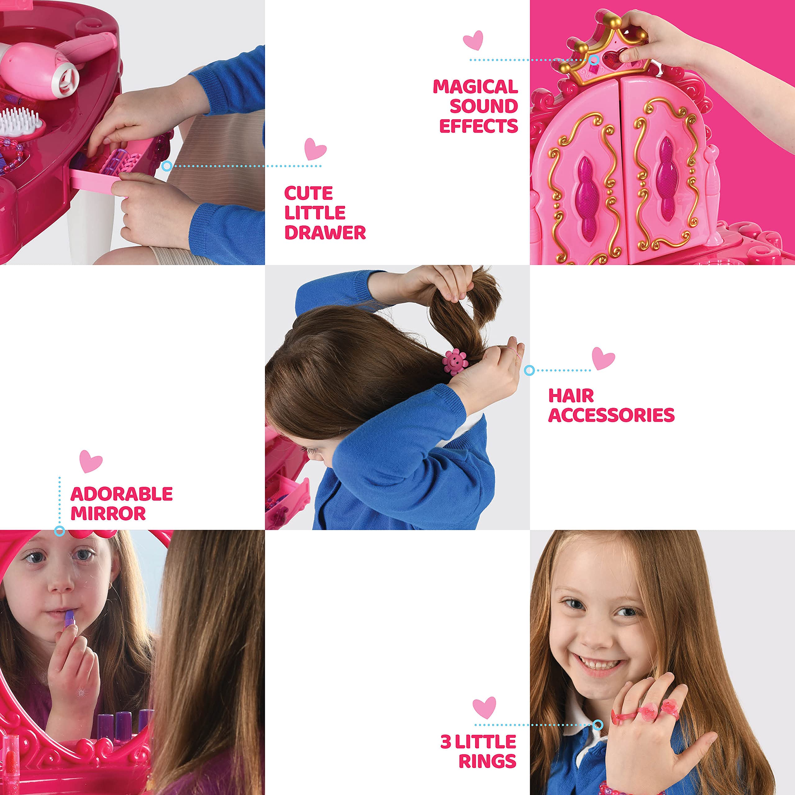Play22 working blowdryer adds realistic pretend styling.