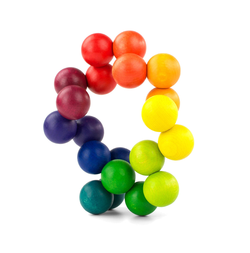 Playable Art Ball Rainbow 20 assembly shows a colorful desk sculpture for creative display.