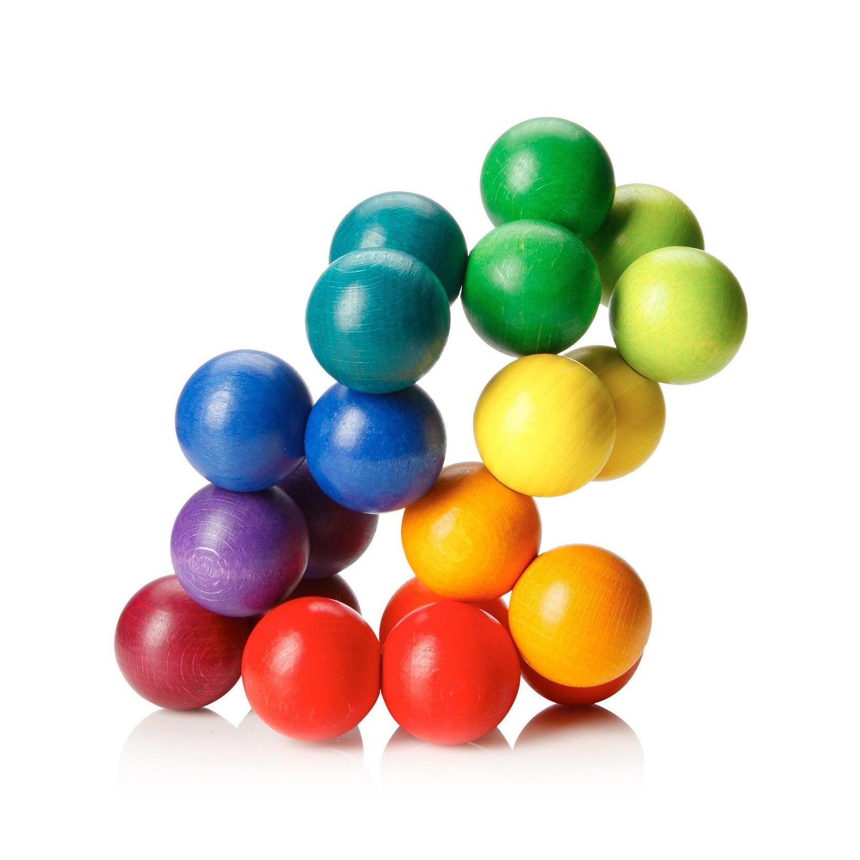 Playable Art Ball Rainbow 20 colorful wood dyes highlight vibrant beech tones.