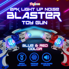Playbees alien gun prop LED lights create dynamic sci-fi scenes during pretend play.