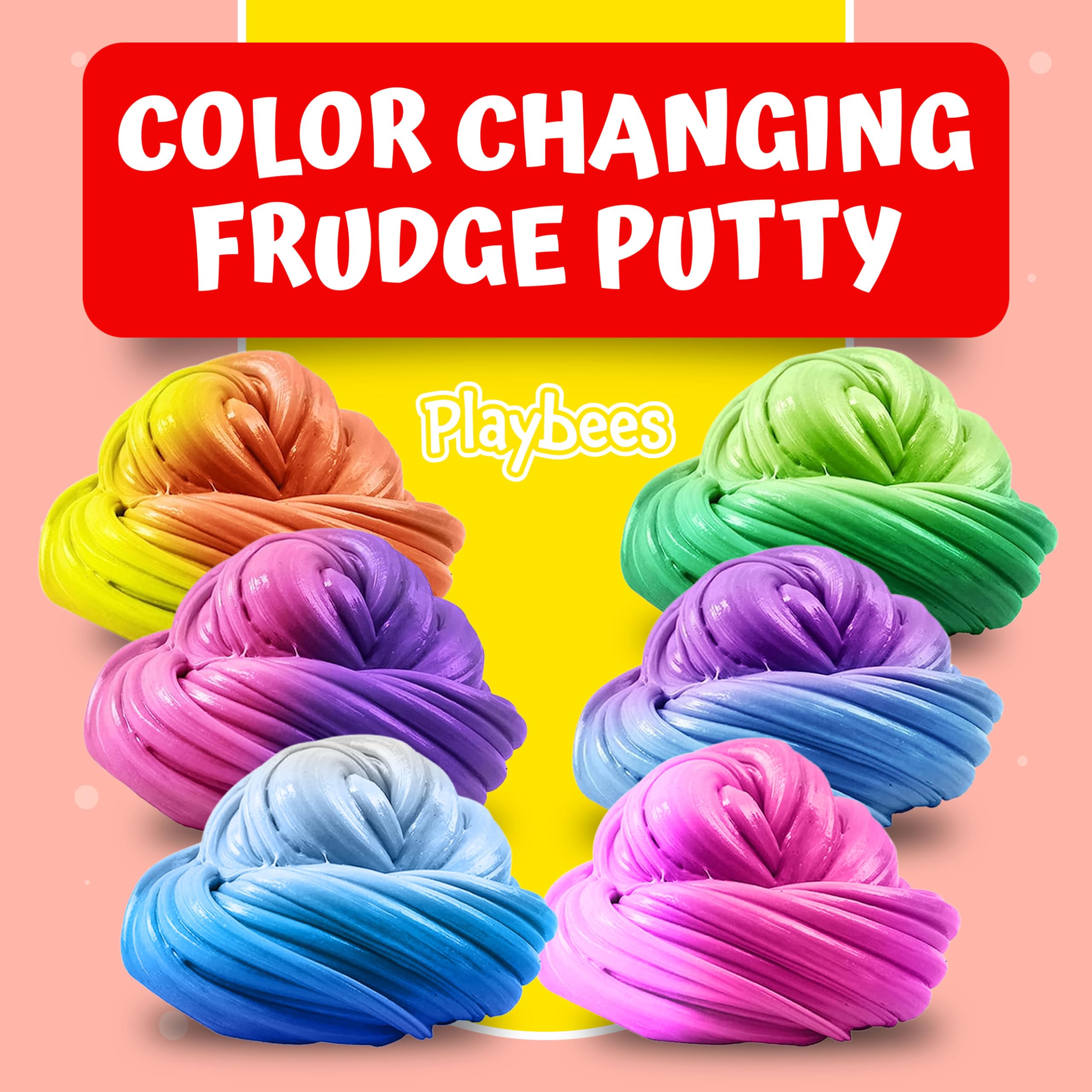 Close up of color shift from purple to blue in Playbees putty