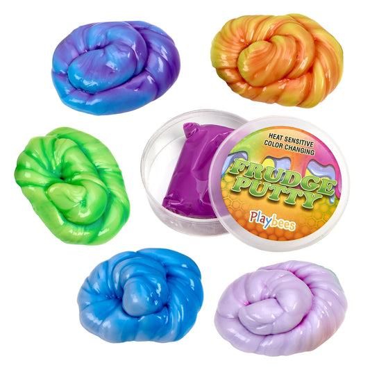 Playbees color changing putty six-pack front view for sensory play