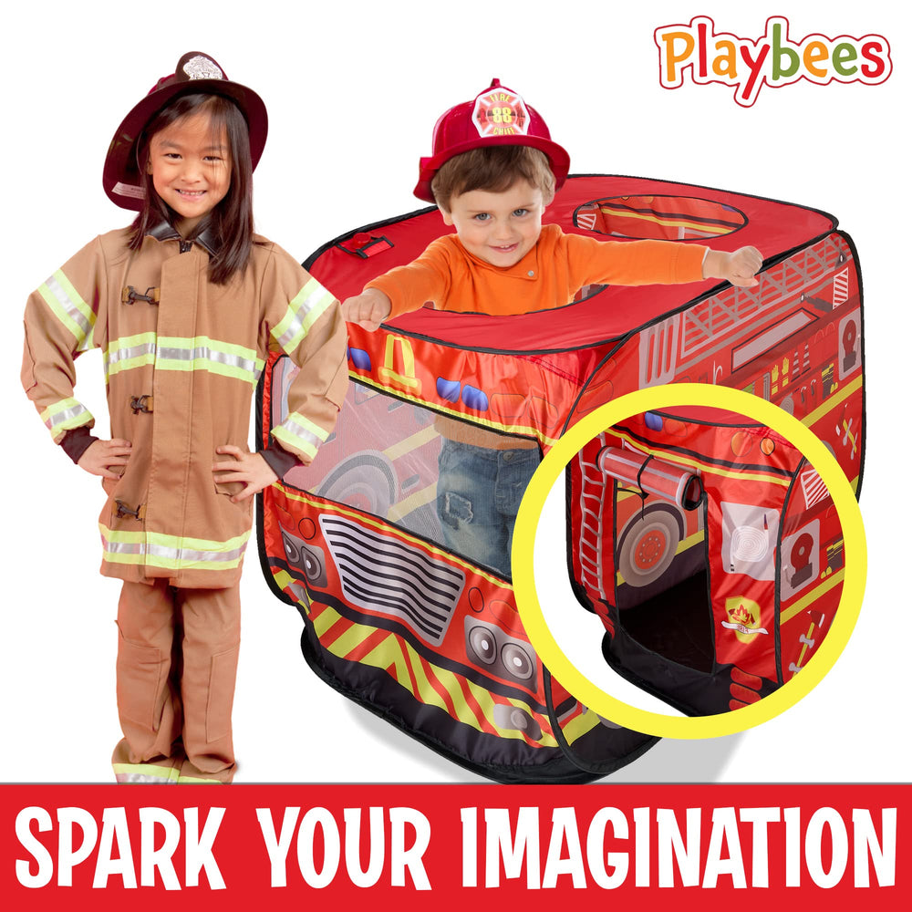 Playbees fire truck tent encourages imaginative play sessions