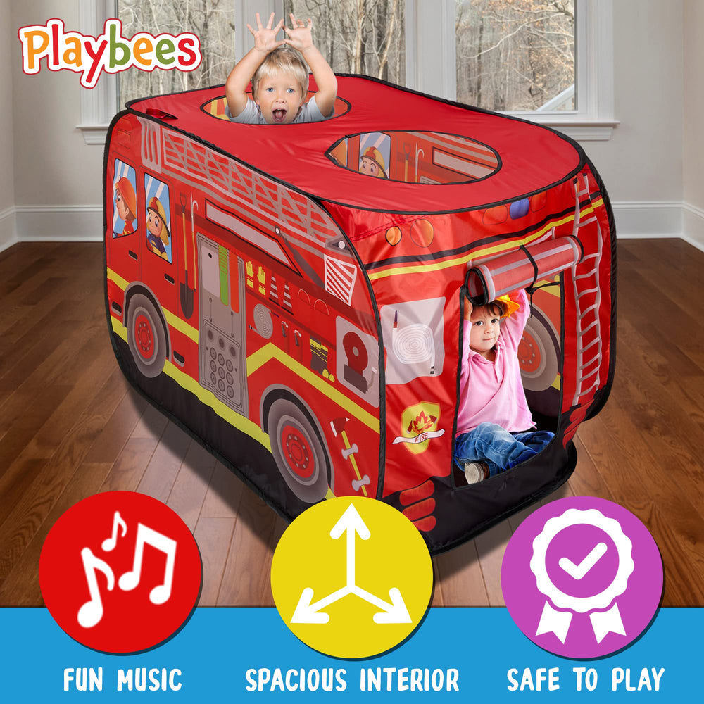 Playbees fire truck tent with sirens adds realistic sounds