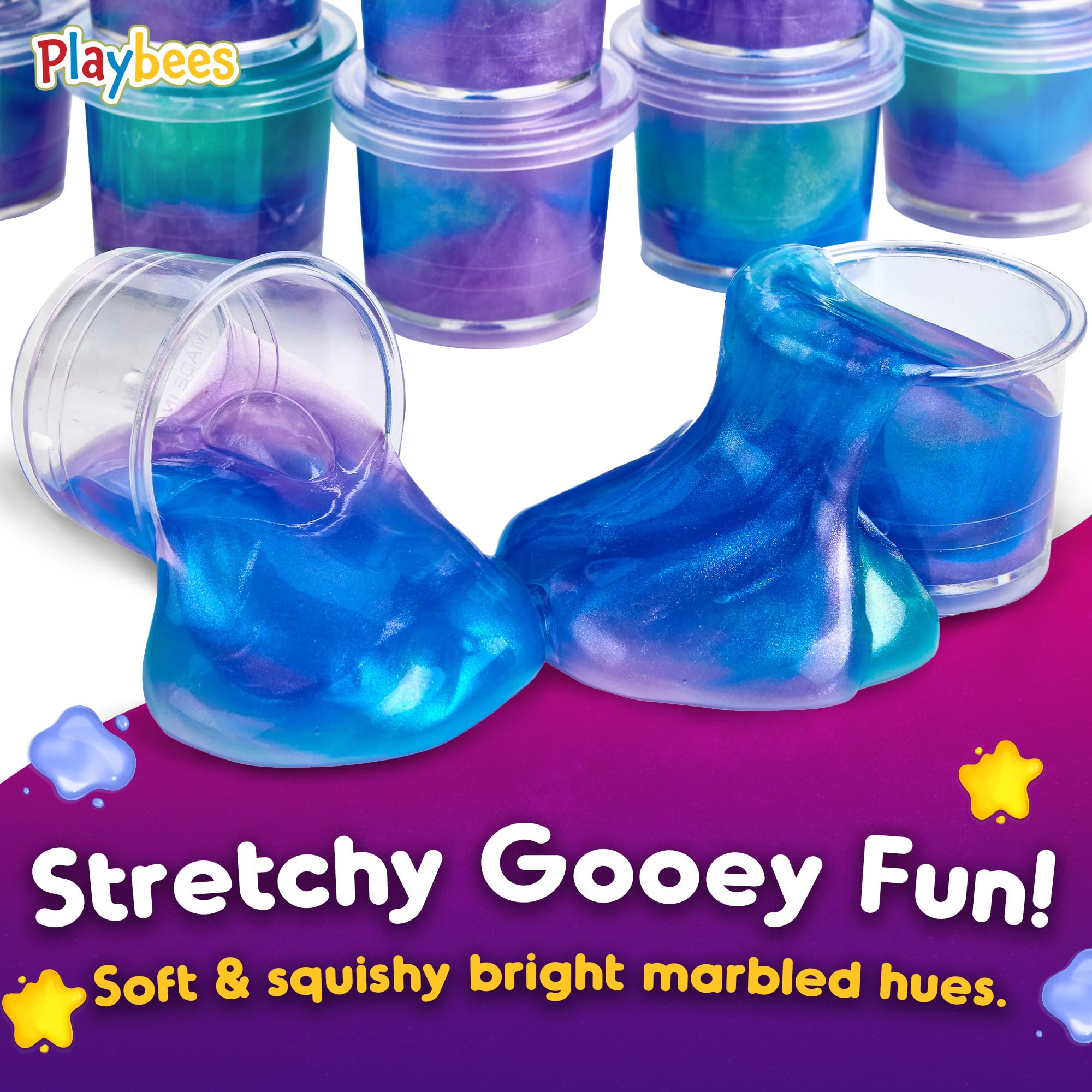 Playbees galaxy slime with marble colors for creative crafts