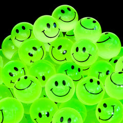 Playbees glow-in-the-dark bouncy ball glowing for nighttime play.