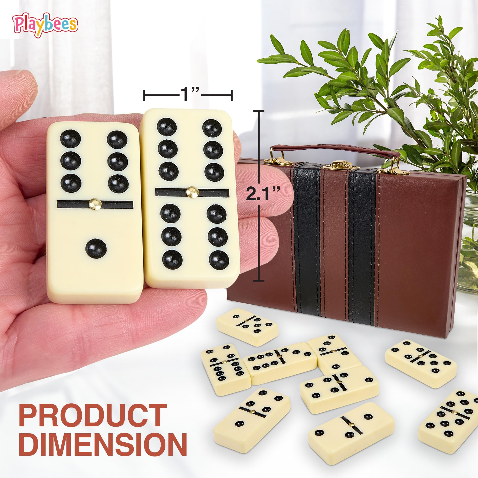 Playbees jumbo dominoes gold spinners close-up showcase premium feel and smooth handling.