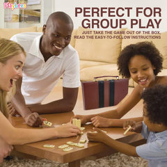 Compact travel case makes Playbees dominoes ideal for trips and on-the-go fun.