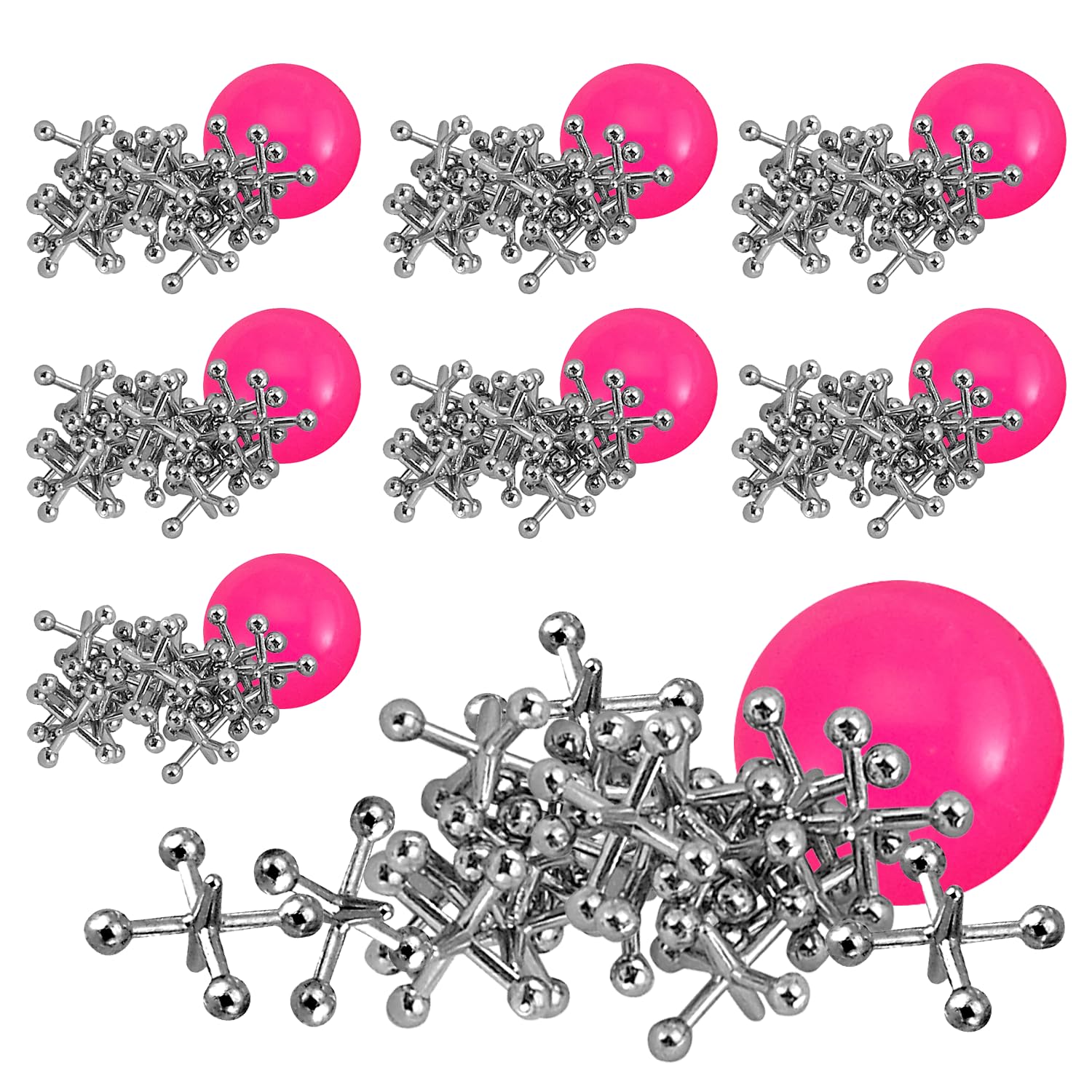 Playbees metal jacks set with ball showing screen-free fun and group play