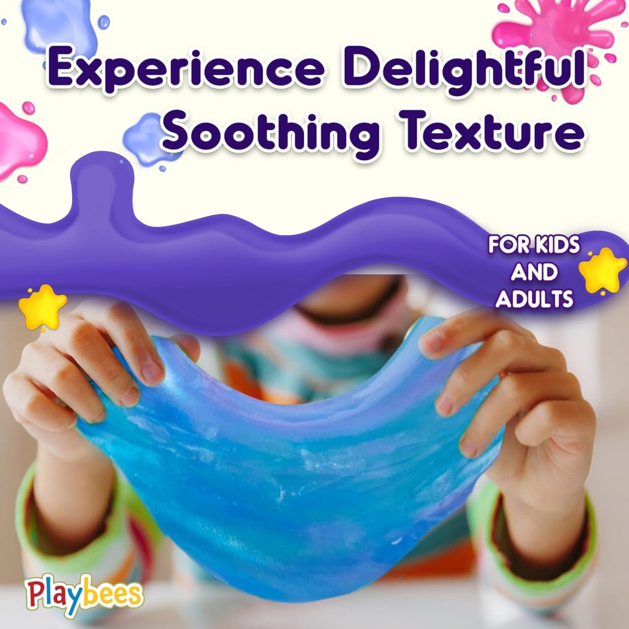 Playbees mini slime sensory texture closeup with soft, squeezable detail