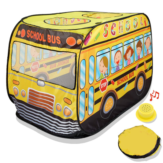 Playbees musical school bus front view tent for imaginative play sessions