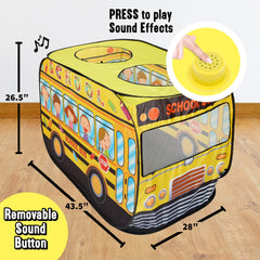 Playbees school bus side view tent ideal for indoor and outdoor adventures