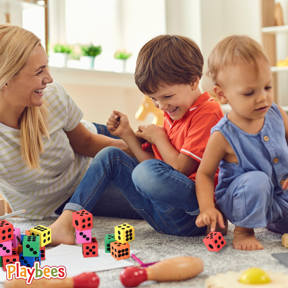 Playbees foam dice suited for party games and family fun.